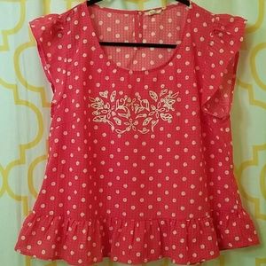 Breezy flutter sleeve tunic top